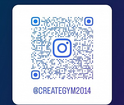 ＠CREATEGYM2014で検索かスクショしてLINEの友達追加→QRコード→スクショした写真をタップ→インスタアプリ開いてフォロー